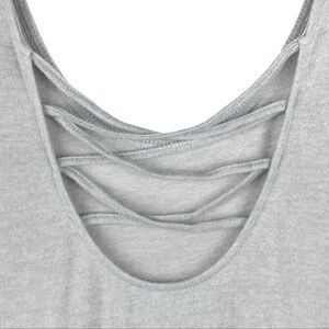 Womens Shirt Maurices Size Medium Light Gray Criss Cross Back Side Pockets